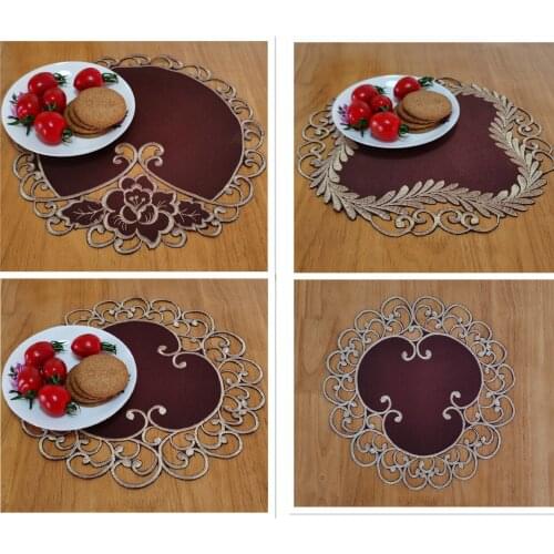 HOT Embroidered Handmade Satin Cutwork Fabric Coffe Placemat Cup Mug Tea Coffee Coaster Kitchen Dinner Table nappe de table