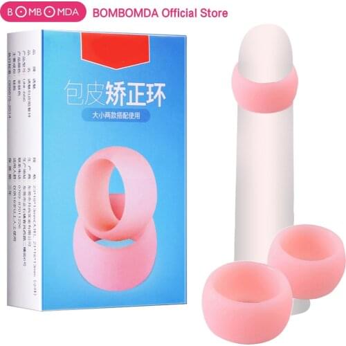 Foreskin Resistance Penis Rings Toys for Adult Cock Ring for Men Glans Penis Enlarger Foreskin Corrector Male Chastity Device