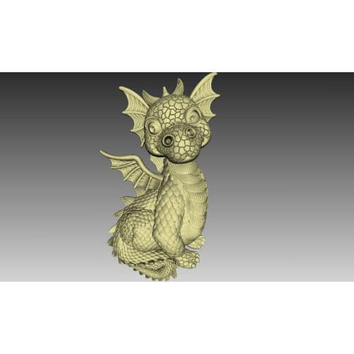 3d STL Model for CNC Router Engraver Carving Machine Relief Artcam Aspire "Little Dragon" CNC files (ES)