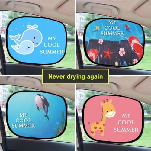 Cartoon Car Sun Shades Side Rear Window Sunshades Cover Mesh Visor Shield Screen Interior Anti UV protection Baby Window Shade