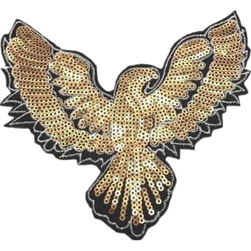Name Logo Patch Eagle Sewing on Patches Bulk for Clothing Sequin Accessories Diy Stickers for Clothes Large Badge Free Shipping