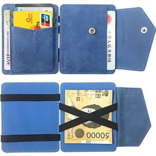New Fashion Small Mens Magic Wallet With Hasp Coin Pocket ID Card Case Money Clip Bank Credit Card Purse Cash Holder For Women