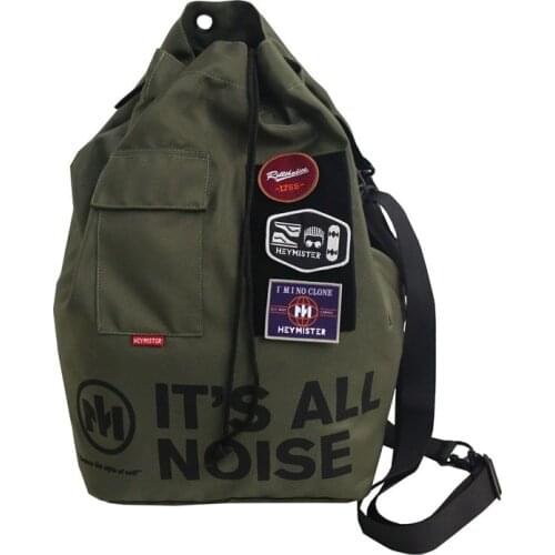 HOOk&LOOP DIY backpack fashion shoulder bag drawstring bag ins street style hip-hop travel backpack