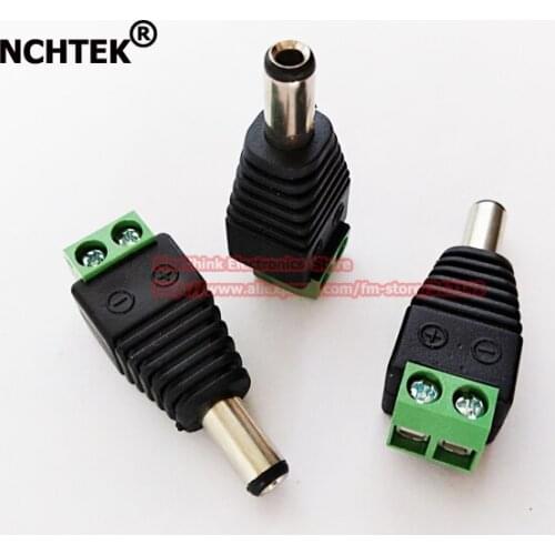 NCHTEK DC 5.5x2.5mm Male plug for CCTV Surveillance video balun Power plug Terminals Block/Free shipping/5PCS
