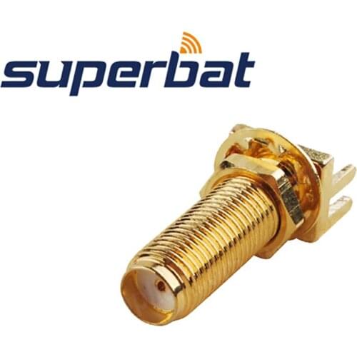 Superbat 10pcs SMA End Launch Jack Female PCB Mount Wide Flange .062''(1.57mm)