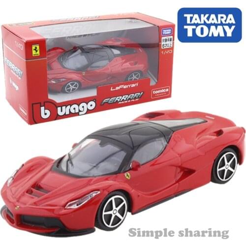 Takara Tomy Tomica Presents Burago Race & Play Series 1:43 La Ferrari Car Hot Pop Kids Toys Motor Vehicle Diecast Metal Model