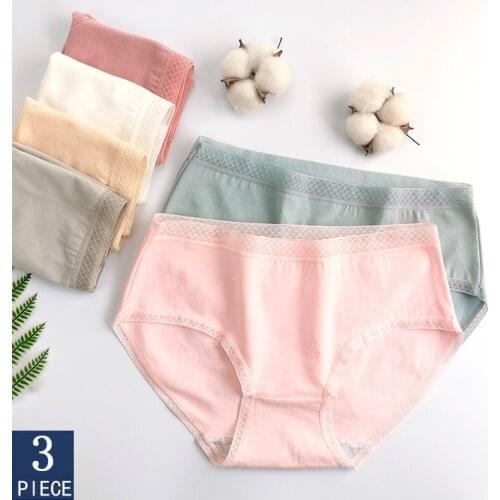 3pcs/set Cotton Panties For Women Underwear Intimate Seamless Panties Lingerie Solid Color Underpanties M L XL Low Rise Brief