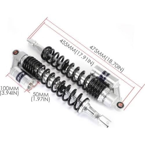 Universal 1 pair 8mm spring 455MM 460MM motorcycle shock absorbers suspension for Honda Yamaha Suzuki kawasaki Quad ATV