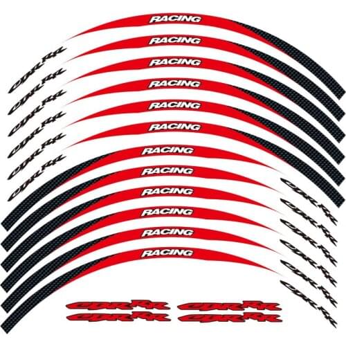 High quality Motorcycle front&Rear Edge Outer Rim Sticker Wheel Decals Reflective waterproof 17inch stickers For Honda CBR RR