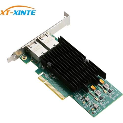 XT-XINTE High Performance Intel X540 Chipset 10Gbs, Copper RJ45 Dualport PCIe2.0 X8 Network Card With heat sink