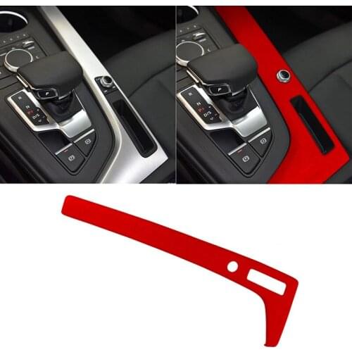 Suede Car LHD Center Consoles Interior Gear Shift Side Panel Molding Strip Cover Decoration Trim for Audi A4L 2017-2021