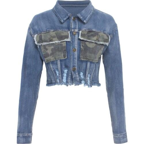 Women Sexy denim Short Top Jacket Fashion Coat