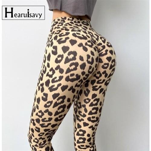 Gym Squat Workout Legging Women Leopard Pattern Print High Waist Yoga Pants Female Quick-Drying Scrunch Butt Fitness Tight Pant