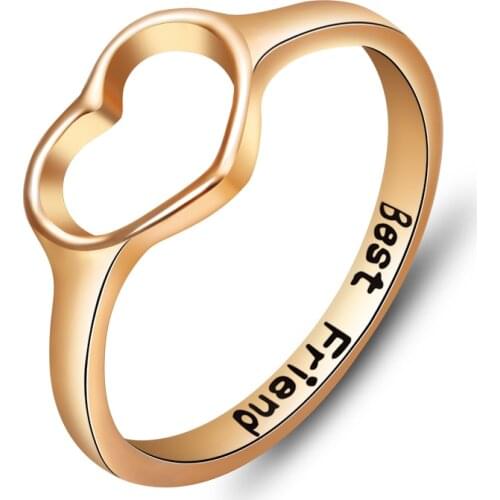 1pcs Best Friend Heart Ring Fashion Promise Jewelry Anel Bague Femme Charming Love Stackable Finger Rings Shellhard