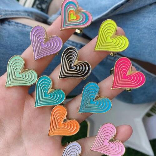10Pcs 2021 Fashion Cute Jewelry Rings Classic Enamel Plated Heart Shape Rings For Women Gifts Wedding Charm