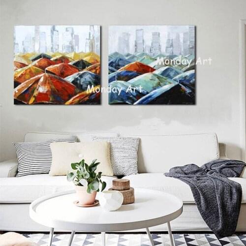 100%Handpainted Art Hand Painted City Landscape Oil Painting On Canvas Pop Art Modern Abstract Wall Picture For Wall Decoration
