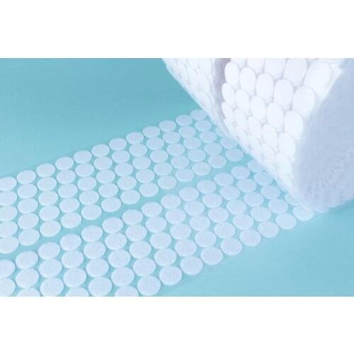 100pcs Round Double Side Sticker Self Adhesive Fastener Tape Hook Loop Nylon Table Chair Feet With Glue Disks Magic Adhesive-2cm