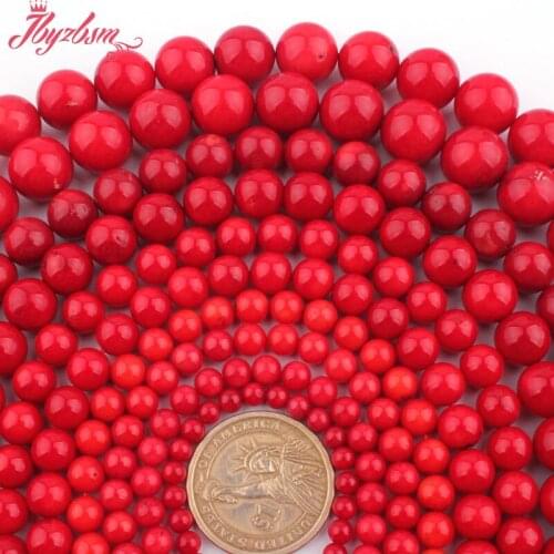 2,3,4,6,8,10mm Natural Round Red Coral Gem Stone Beads Spacer Strand 15" For DIY Necklace Bracelets Jewelry Making,Free Shipping