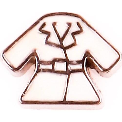 F733 White trench coat shape floating charms for living memory glass floating locket charms DIY jewelry 20pcs/lot