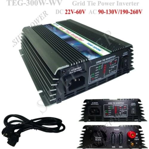 300W 24V 48V Grid Tie Micro Inverter DC 22V-60V Input, Grid Tie MPPT, Inverter For Solar