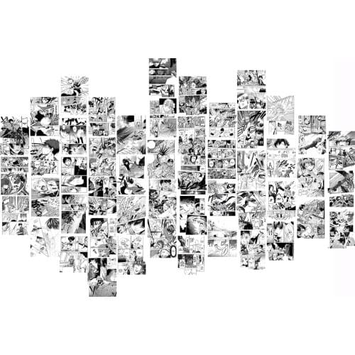 50Pcs Japanese Young Manga Famous Battle Moeru Comics for Wall Collage Kit Chic Print Room Decor Wall Art HD Prints Postcard Set