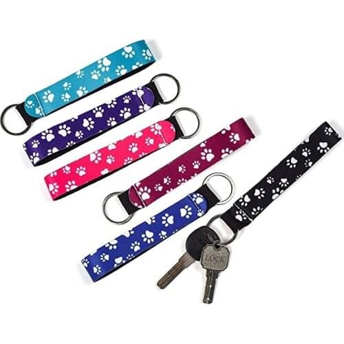 6PCS Neoprene Wristlet Keychain to Match Chapstick Holder Keychain, Hand Wrist Lanyard Keychain for Girls/Women