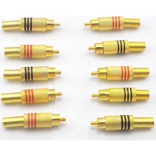 Non Solder RCA Male Plug Connector Video Locking Cable Adapter Video IP Camera CCTV Camera Surveillance Security System