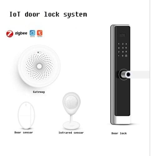 Tuya Anti-theft Door Lock and Magnetic Combination Set Intelligent Human Body Induction Infrared Sensor Alarm