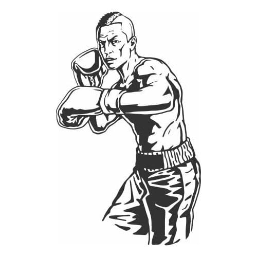 Handsome Male Boxer Is Ready To Fight Vinyl Car Decals For Car Door And Waist Line Decoration Removable FA418