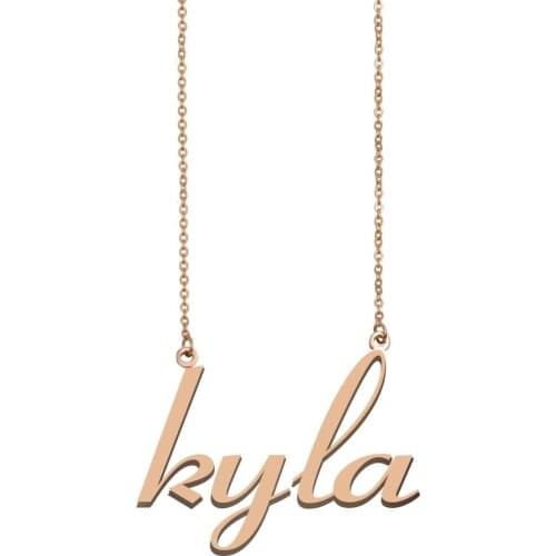 Kyla Name Necklace Personalized Custom Gold Nameplate for Women Girls Best Friends Birthday Wedding Christmas Mother Days Gift