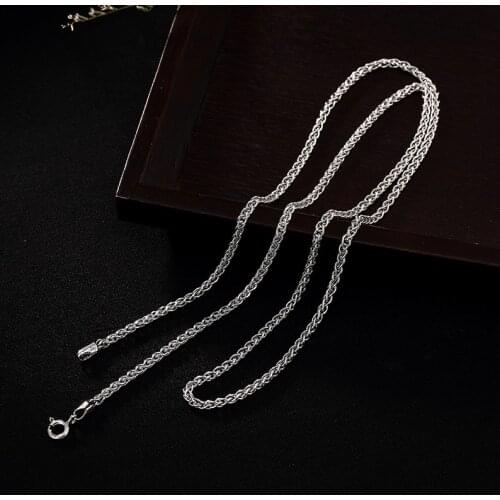 L&P New Fashion Available Real 925 Sterling Silver Chain Necklace Womens Mens Free shipping Woven Chain 45cm 18 inch Jewelry