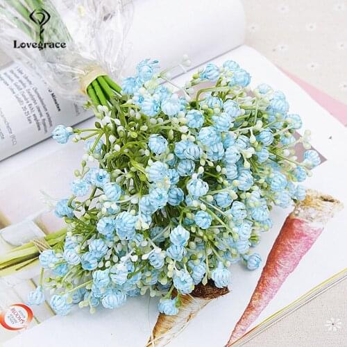 Lovegrace Artificial Flower Wedding Bouquet Babys Breath Wedding Supplies Bride Bouquet Flower Forest Style Fake Babys Breath