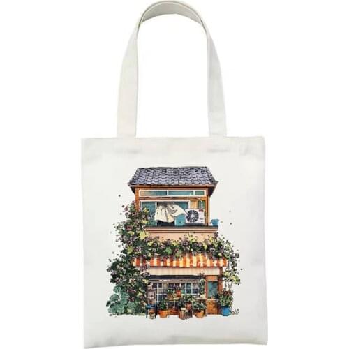 Reusable Grocery Shopper Bags Students Book Women Canvas Shopping Bag Female Canvas Cloth Shoulder Bag Eco Handbag Tote