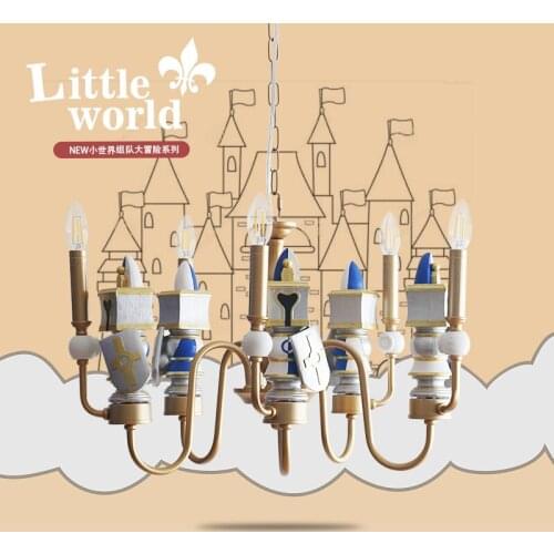 Cartoon creative soldier chandelier boy bedroom childrens room lamp American personality LED doll doll pendant lamp