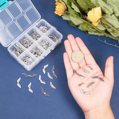 Tibetan Silver Wings Beads Set DIY Alloy Accessories Small Jewelry Handmade Bracelet String Beads Material wholesale jewelry