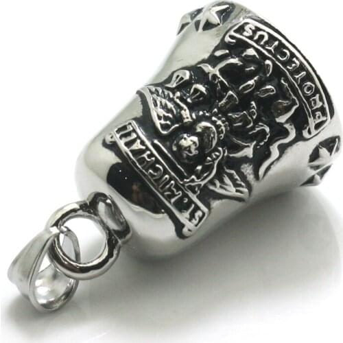 Newest Unisex 316L Stainless Steel Cool Saint Michael Protect US Star Newest Bell Pendant Big Sound