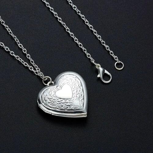 Classic Family Openable Photo Locket Necklace Women Heart Pendant Memory Frame Couple Jewelry Choker Neck Chain Valentine Gift