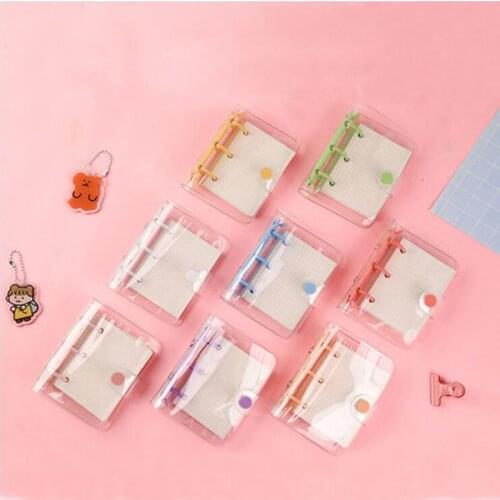3 Holes Mini PVC Loose Leaf Transparent Diary Notebook Pocket Traveler Planner M17F
