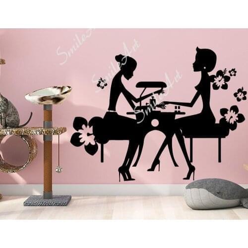 Drop Shipping Nail Salon Wall Sticker Pvc Wall Stickers Wall Art Wall Paper For Bedroom Decoration Background Wall Art Decal