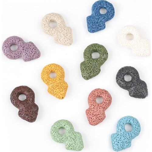 Colorful Lava Two Size Stone Charms Handmade for Lovers' 2018 New Arrival Trendy DIY Volcanic Stone Pendants 14 Colors Jewelry