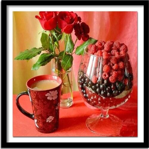 DIY 5D Diamond Painting Crystal Diamond Painting Cross Stitch Rose &Coffee Needlework Diamond Embroidery Home Decorative BJ630