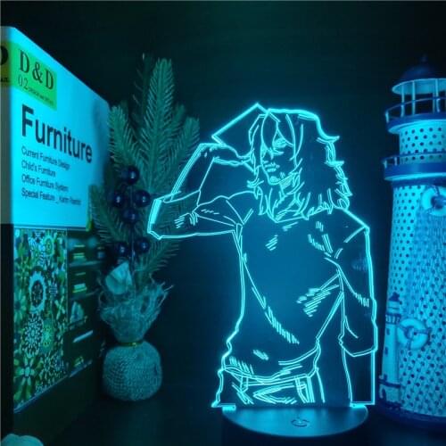 My Hero Academia Shota Aizawa LED Lamp Anime Figure 3D Night Light Decoration Manga Lampara Children Gift Lights Kawaii Lampe