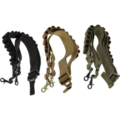 Tactical 2 Point Shotgun Sling 15 Shell Ammo Holder 12Ga Nylon Military Shotgun Shell Sling Tactical Strap