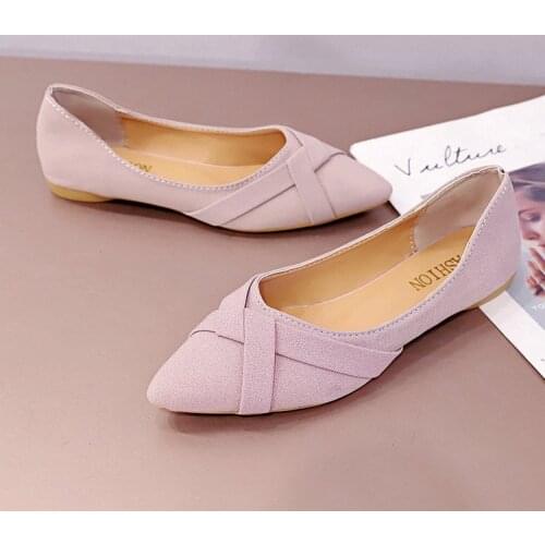 2021 Single Shoes for Women Flat Night Shoes for Women with Point-toe Shoes for Women with Gladle Shoes