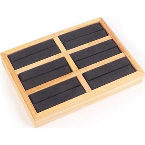 Log Ring Bracelet Plate Wooden Ring Stand Flannel Jewelry Plate High-End Jewelry Storage Display