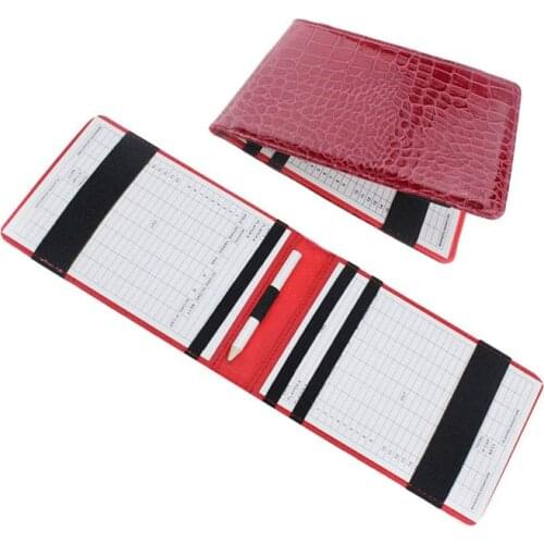 1pc PU Golf Scorecard Holder Keeper Golf Score Wallet Yard Book Cover Pocketbook Scoring With 2 Golf Score Cards 1 Pencil Gift