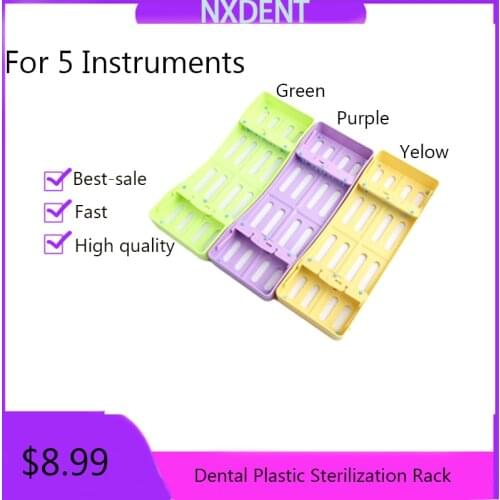1pcs Dental Plastic Sterilization Rack Plastic Disinfection Surgical Storage Instrument Box Placement Cassette 3colors