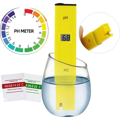 10pcs/lot ATC PH METER Water Acid Tester DIGITAL Meter Pool Water Acidity Pocket Pen with retail box 18%off