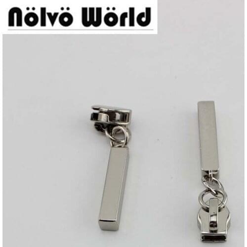 10pcs 4 colors 5# DIY nylon coil zip head pull,No.5 plastic zipper head Long Soild oblong sliders