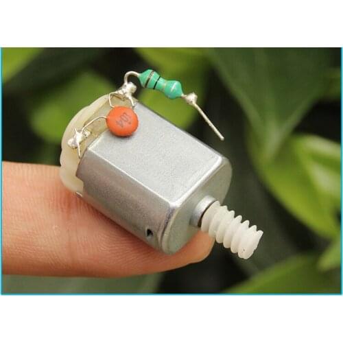 130 dc motor + capacitor + worm gear DC3-6V diy toys cars etc